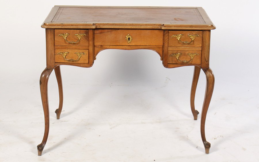 ENGLISH 19TH C. LEATHER TOP WRITING DESK (1 of 5)