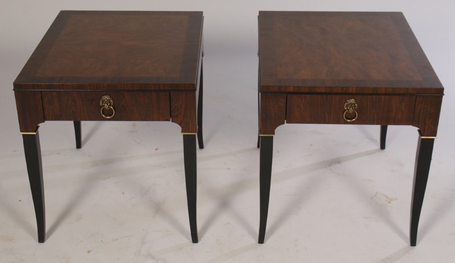 PAIR BAKER REGENCY ROSEWOOD EBONIZED STANDS 1950 (1 of 8)