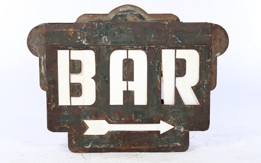 PAINTED METAL BAR SIGN 1920 (1 of 4)