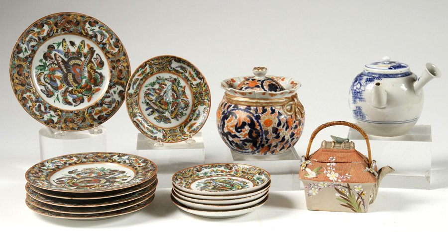 15 PC LOT HAND PAINTED ASIAN CERAMICS BANKOWARE (1 of 4)