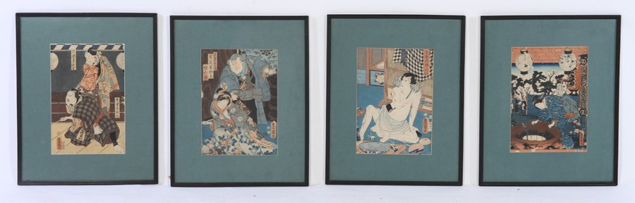 4 19TH CENTURY JAPANESE WOODBLOCK PRINTS 1900 (1 of 4)