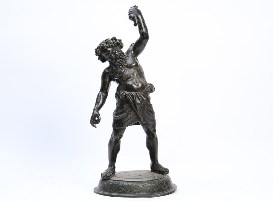 ITALIAN CAST BRONZE BACCHUS STATUE LAMP BASE 1880 (1 of 4)