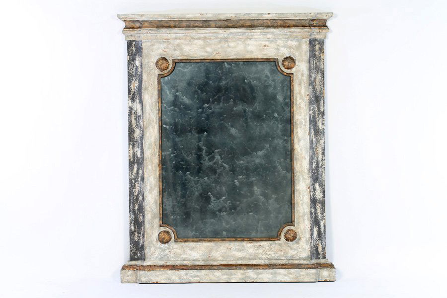 CARVED PAINTED MIRROR FRENCH DISTRESSED GLASS (1 of 3)