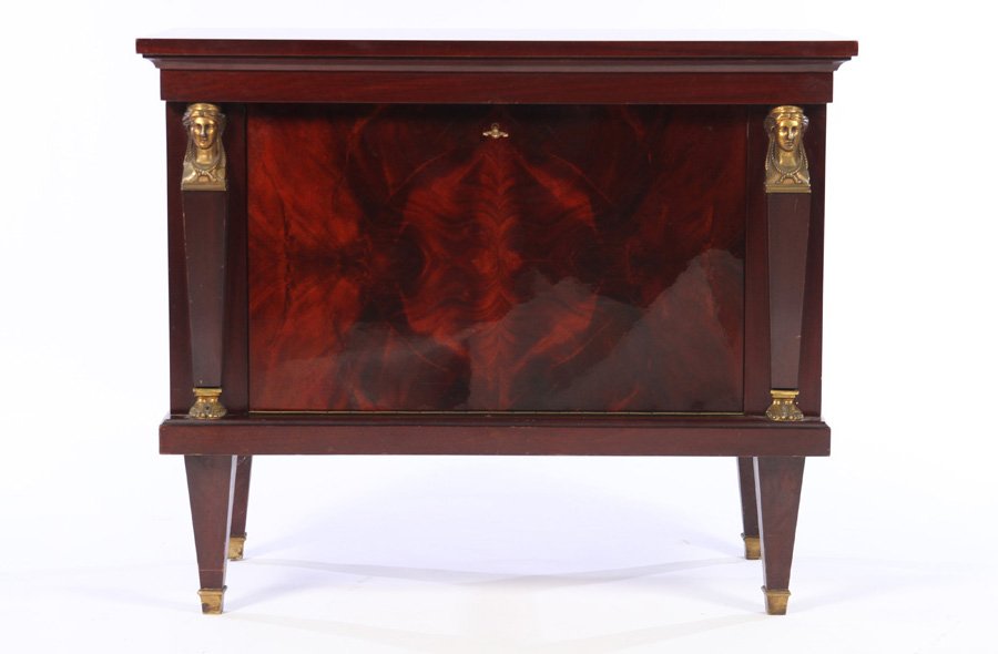 FRENCH EMPIRE MAHOGANY BAR CABINET 1950 (1 of 4)