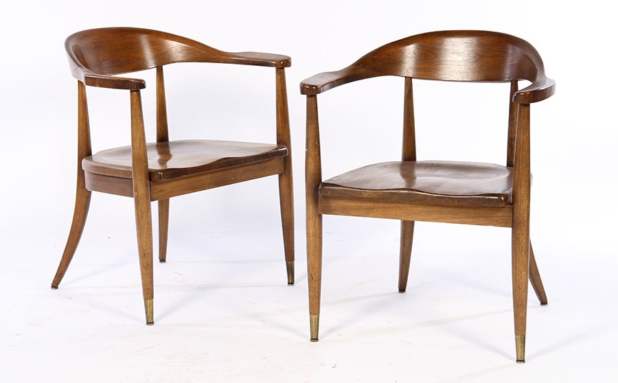 PAIR MID CENTURY ARM CHAIRS 1960 (1 of 4)