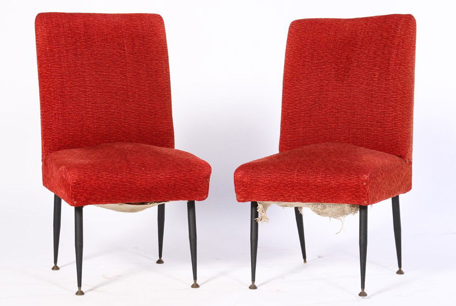 PETITE PAIR ITALIAN BOUDOIR CHAIRS 1950 (1 of 6)