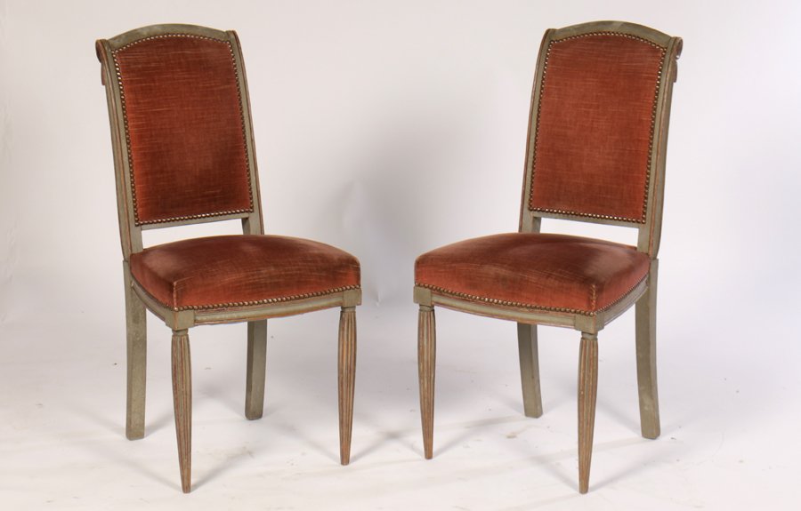 PR ART DECO PAINTED UPHOLSTERED SIDE CHAIRS 1930 (1 of 7)