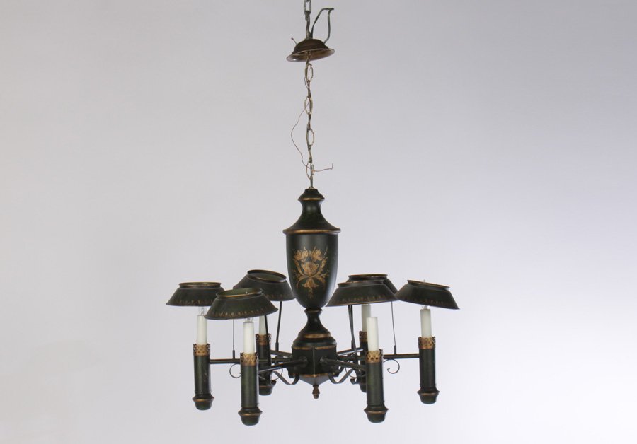 REGENCY TOLE PAINTED CHANDELIER 6 ARMS (1 of 3)