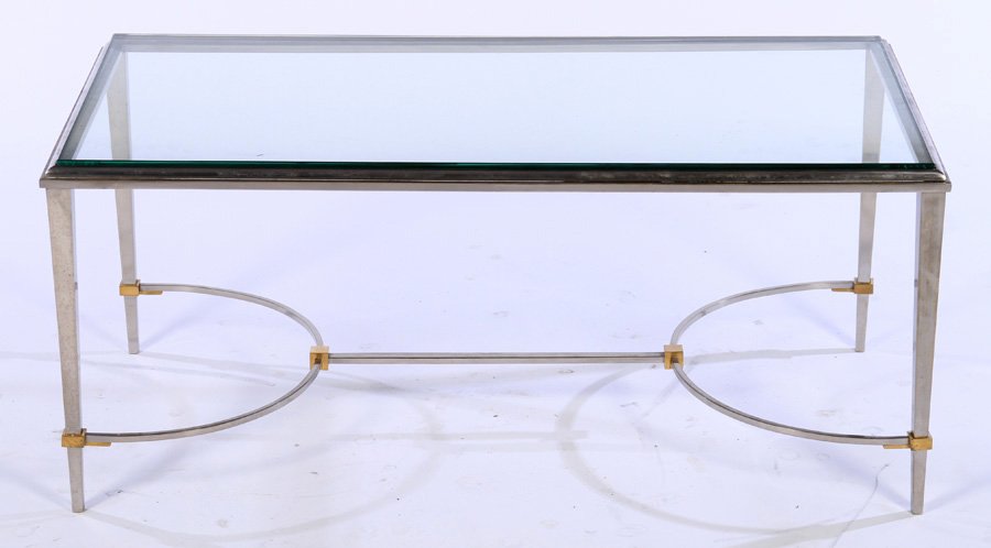 RAMSEY NICKELED BRONZE COFFEE TABLE 1970 (1 of 4)