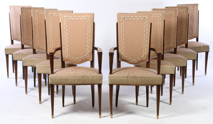 SET 10 JULES LELEU STYLE DINING CHAIRS CIRCA 1950 (1 of 5)
