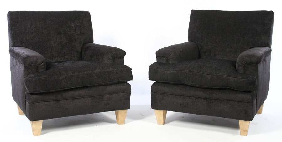 PAIR JEAN MICHEL FRANK STYLE CLUB CHAIRS 1960 (1 of 4)