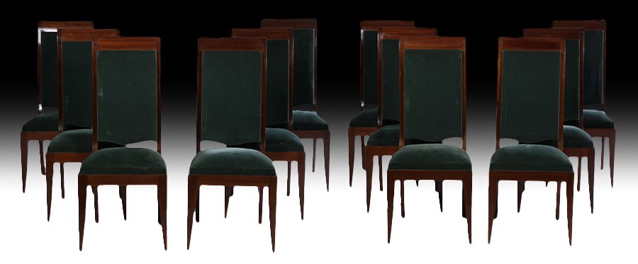 12 FRENCH DINING CHAIRS BY GASTON POISSON 1950 (1 of 10)