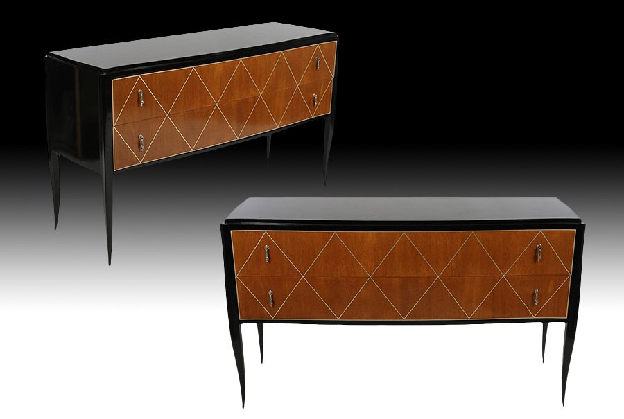 PR RHULMAN COMMODES 2 DRAWERS EBONIZED TOP (1 of 6)