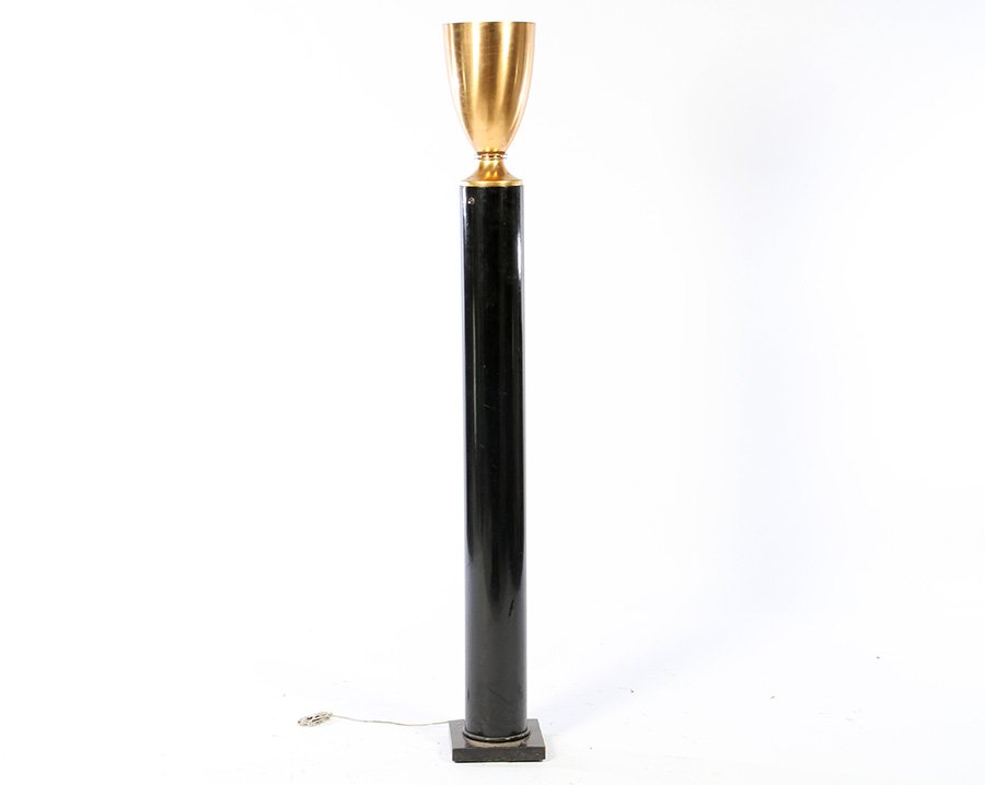 ART DECO TORCHIERE BRASS SHADE CIRCA 1930 (1 of 3)