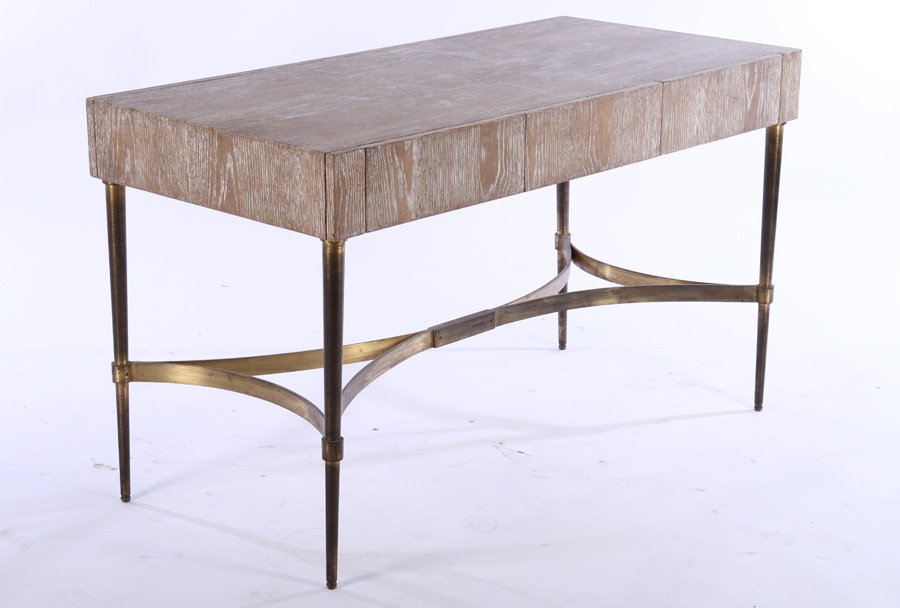 CERUSED OAK MID CENTURY MODERN DESK C.1960 (1 of 5)