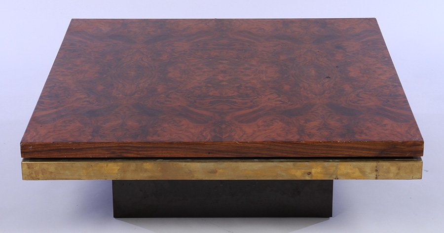FRENCH MID CENTURY COFFEE TABLE WALNUT TOP 1970 (1 of 4)