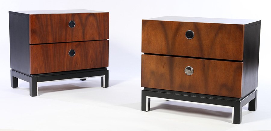 PAIR MILO BAUGHMAN STYLE SIDE CABINETS 1970 (1 of 4)