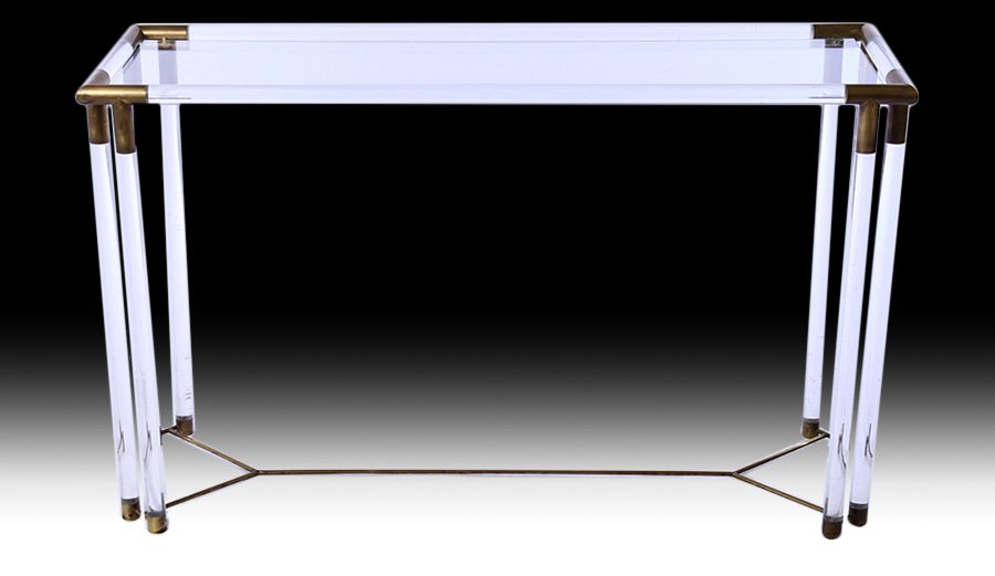 ITALIAN MID CENTURY LUCITE CONSOLE TABLE 1970 (1 of 4)