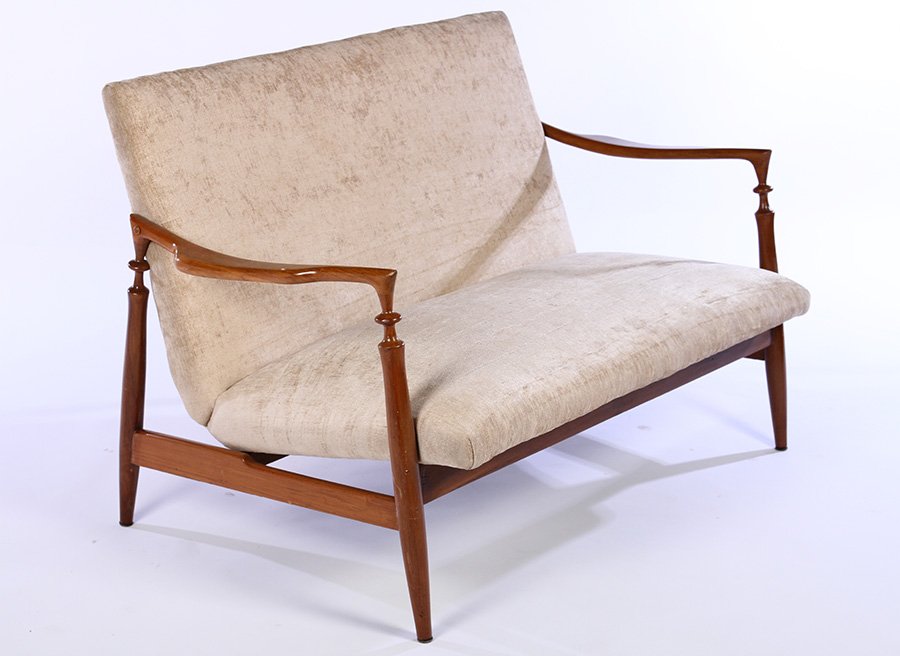ITALIAN MID CENTURY MODERN OPEN ARM SETTEE C.1950 (1 of 4)