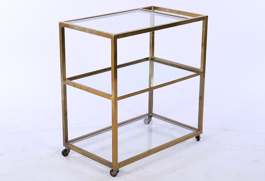 MID CENTURY MODERN BRASS TEA / SERVING CART C1970 (1 of 4)