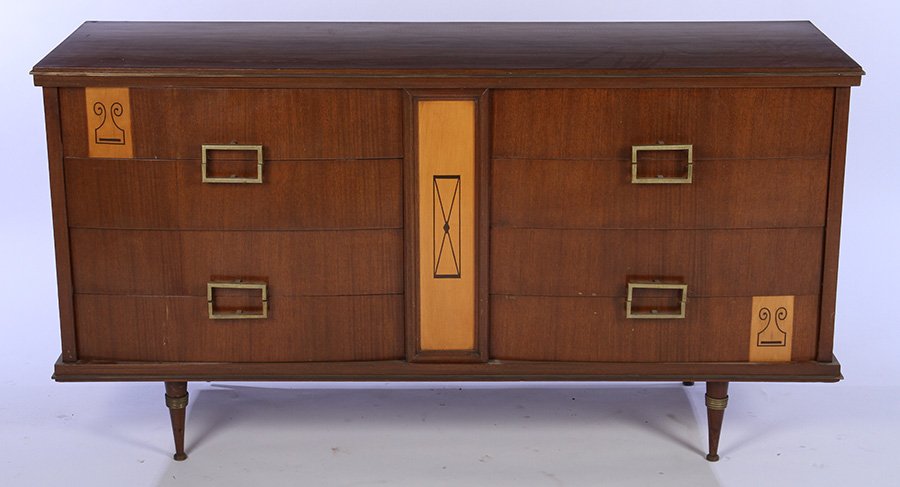 ITALIAN 8 DRAWER MAHOGANY & BRONZE COMMODE (1 of 5)