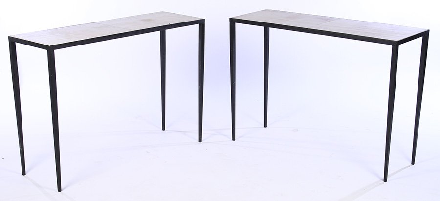 PAIR JEAN MICHEL FRANK STYLE CONSOLE TABLES (1 of 5)