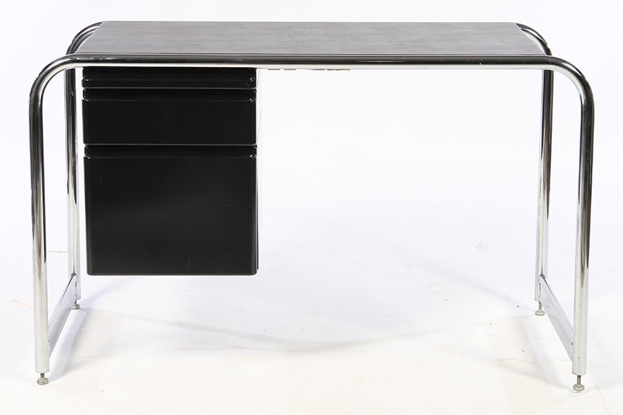 SUNAR LTD. MID CENTURY DESK FAUX LEATHER TOP (1 of 4)