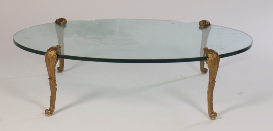JANSEN GLASS & BRONZE COFFEE TABLE LOUIS 15 1950 (1 of 5)