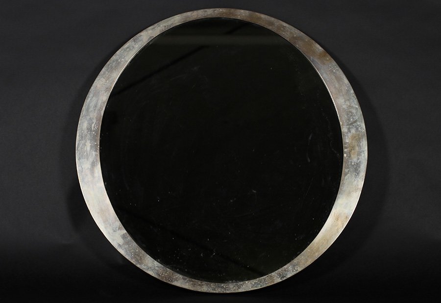 UNUSUAL NICKEL OVER BRONZE ART DECO MIRROR C.1935 (1 of 2)