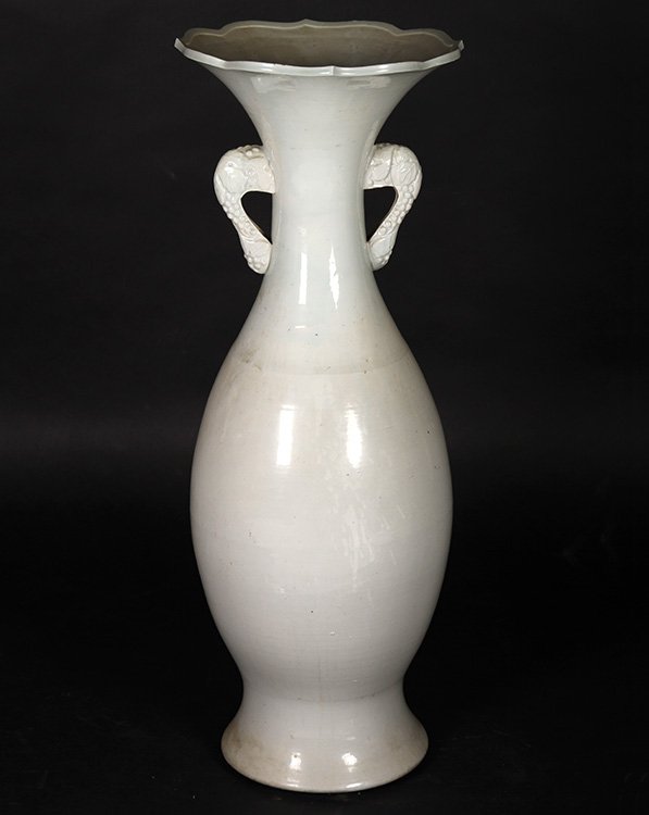 MONUMENTAL CELADON FLOOR VASE FLORAL (1 of 3)