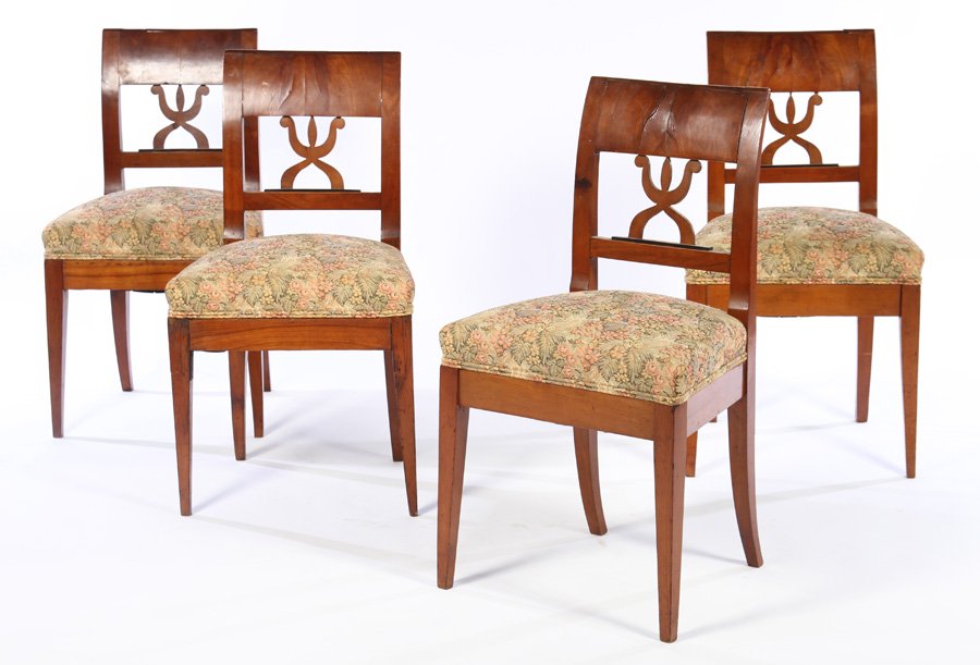 SET 4 19TH CENTURY CHERRY BIEDERMIER SIDE CHAIRS (1 of 4)