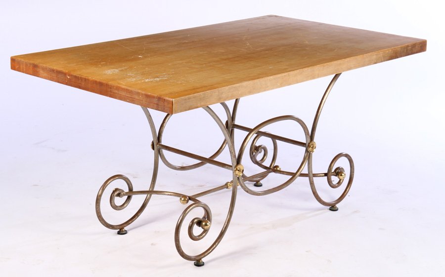FRENCH STYLE IRON BRONZE BANKERS TABLE B (1 of 5)