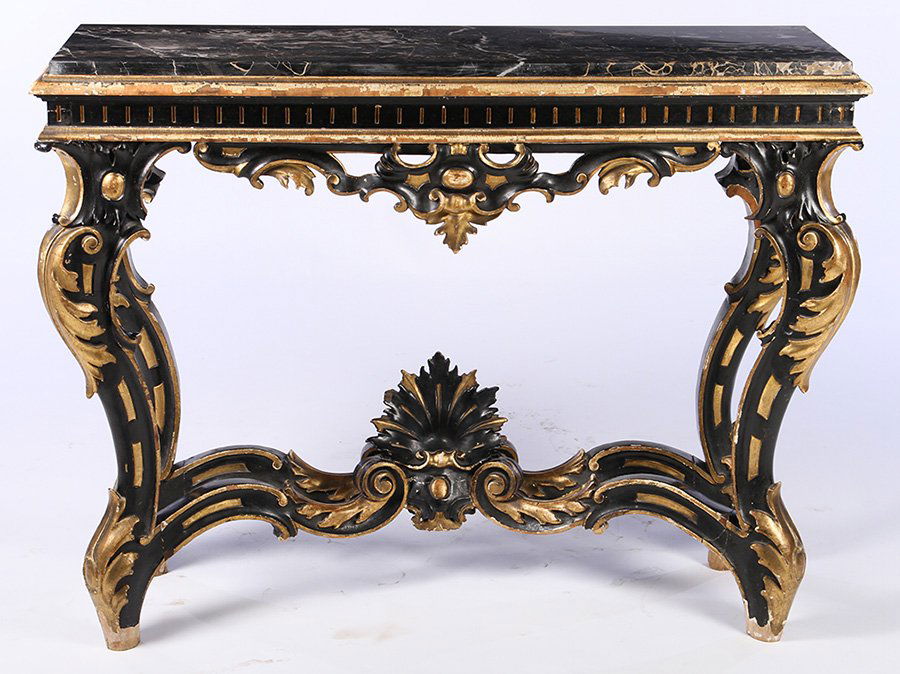 19TH CENT. CONTINENTAL GITLWOOD CARVED CONSOLE (1 of 8)