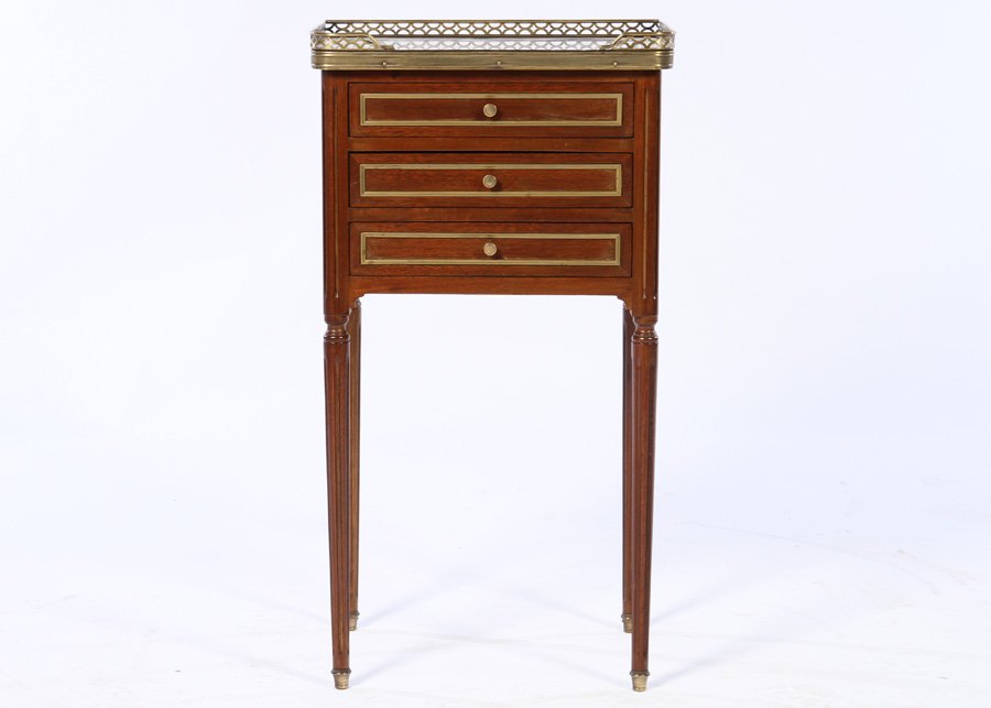 DIRECTOIRE 3 DRAWER MARBLE TOP CABINET C.1930 (1 of 4)