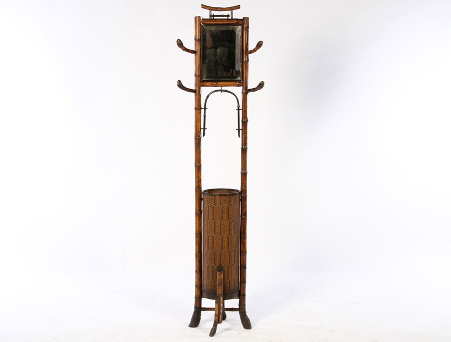 AESTHETIC MOVEMENT BAMBOO HALL TREE C.1880 (1 of 3)