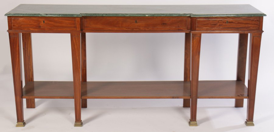 MAHOGANY MARBLE TOP CONSOLE DIRECTOIRE STYLE 1920 (1 of 10)