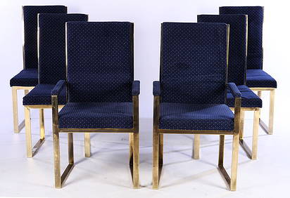 SET 6 MILO BAUGHMAN STYLE DINING CHAIRS 1970 (1 of 6)
