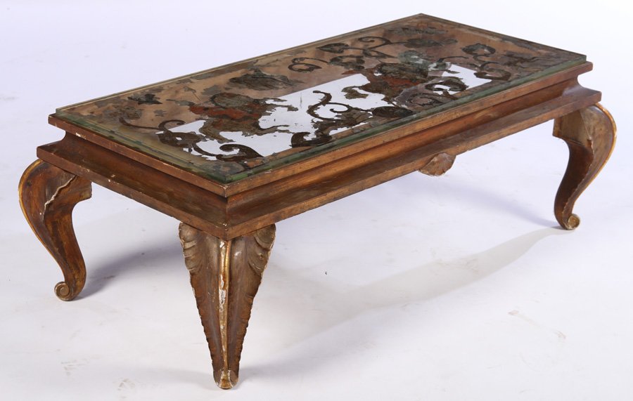 EGLOMISE DECORATED COFFEE TABLE ATT. JANSEN 1940 (1 of 9)