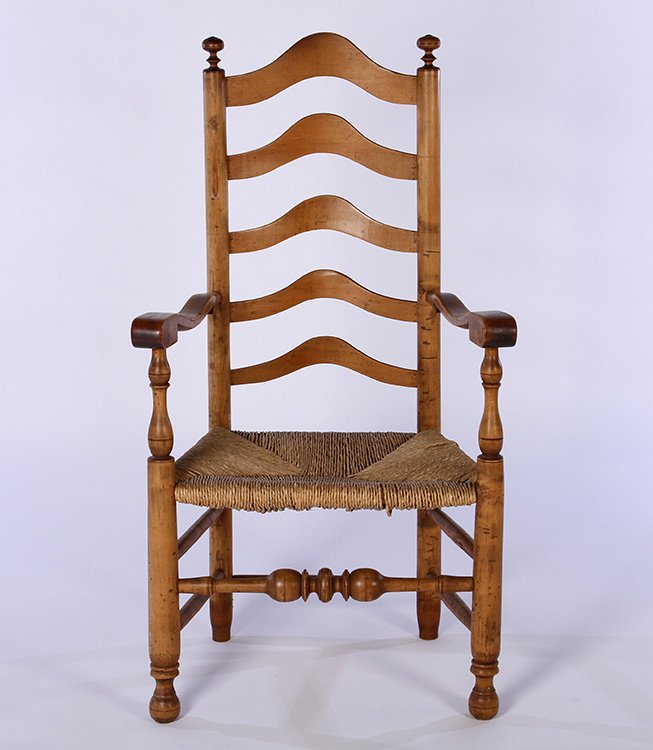18TH CENT. LADDERBACK ARM CHAIR PHILADELPHIA (1 of 8)