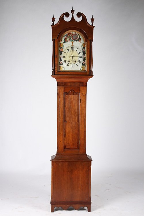 CHIPPENDALE MAHOGANY CHERRY CASE CLOCK J.C.DILGER (1 of 4)