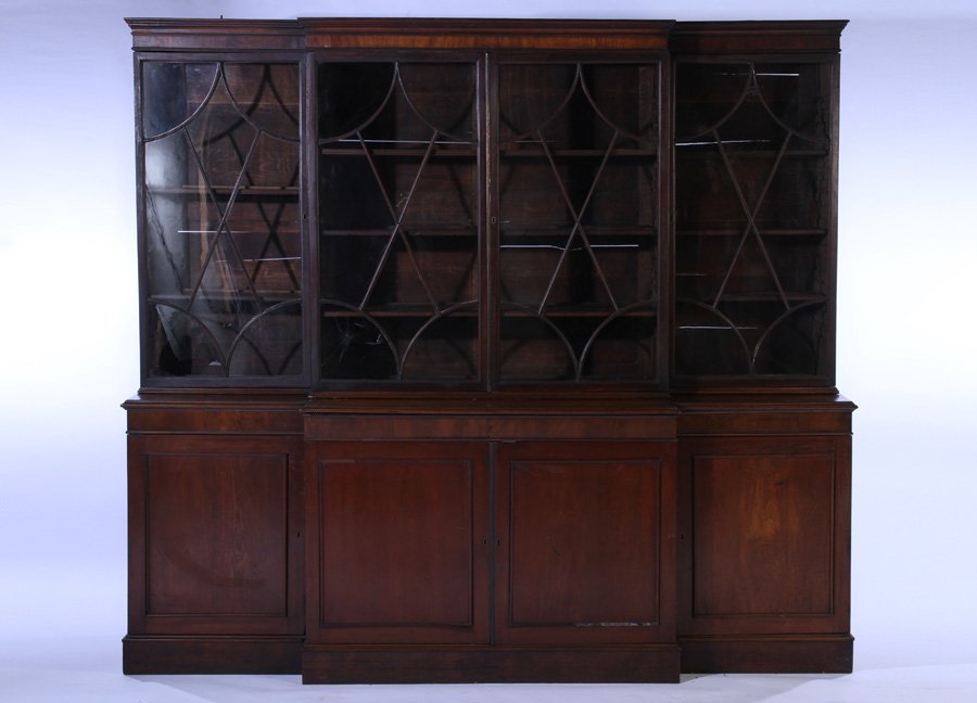 19TH CENT. ENGLISH MAHOGANY BREAKFRONT (1 of 6)