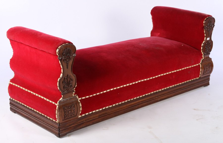 UNUSUAL EARLY VICTORIAN ROSEWOOD DAYBED C.1850 (1 of 5)