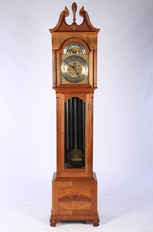 HERSCHEDE TALL CASE CLOCK MAHOGANY 1960 (1 of 8)