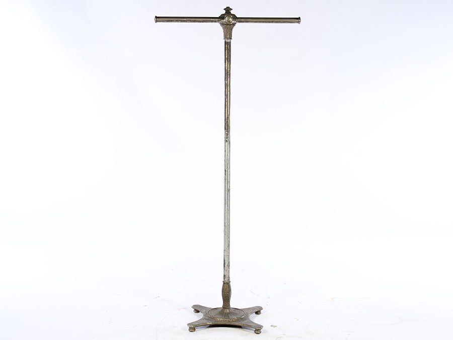 NEOCLASSICAL NICKEL BRONZE CLOTHING RACK 1920 (1 of 3)