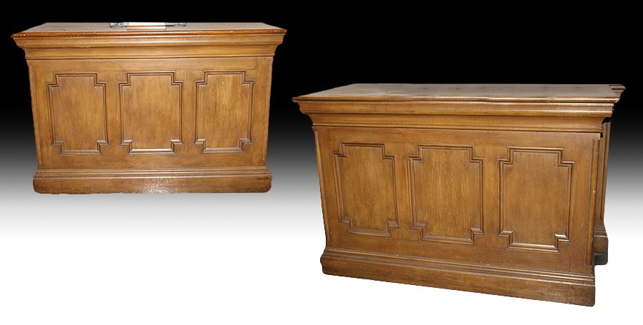 PAIR FAUX PAINTED PEDESTAL TABLES C.1900 (1 of 4)