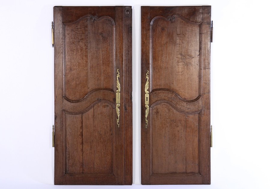 PAIR FRENCH 19TH C. OAK CABINET DOORS (1 of 4)