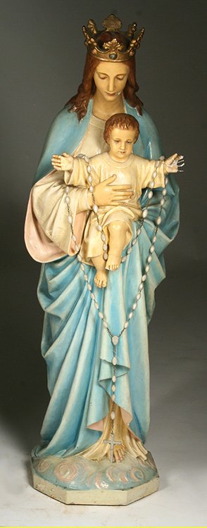 EARLY-MID 20TH C. MADONNA & CHRIST CHILD STATUE (1 of 5)