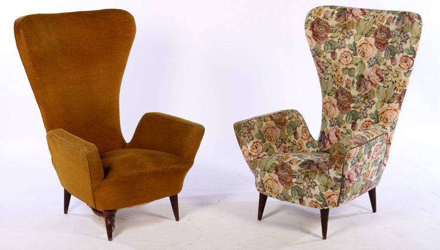 PAIR LOW SLUNG ITALIAN CLUB CHAIRS 1950 (1 of 5)