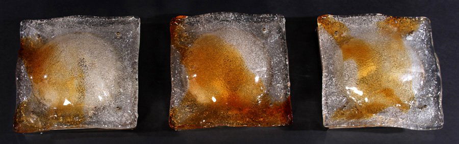 SET 3 MURANO GLASS WALL SCONCES MAZZEGA 1970 (1 of 4)