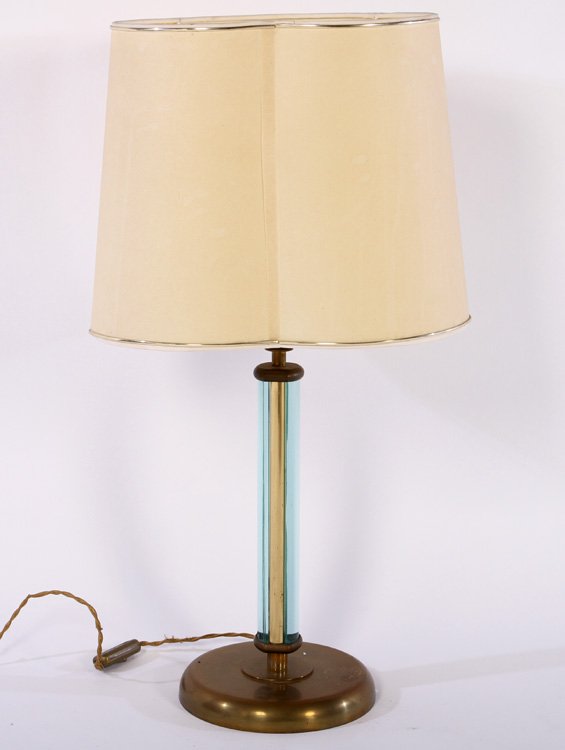 FONTANA ARTE BRASS AND GLASS TABLE LAMP (1 of 3)